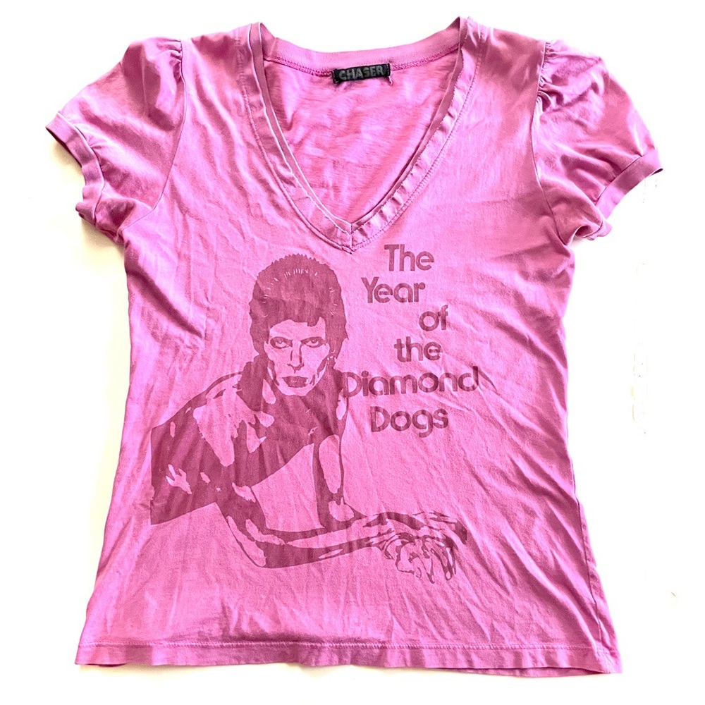 David Bowie genuine vintage Chaser tee. Puffy sleeves. Size Small.